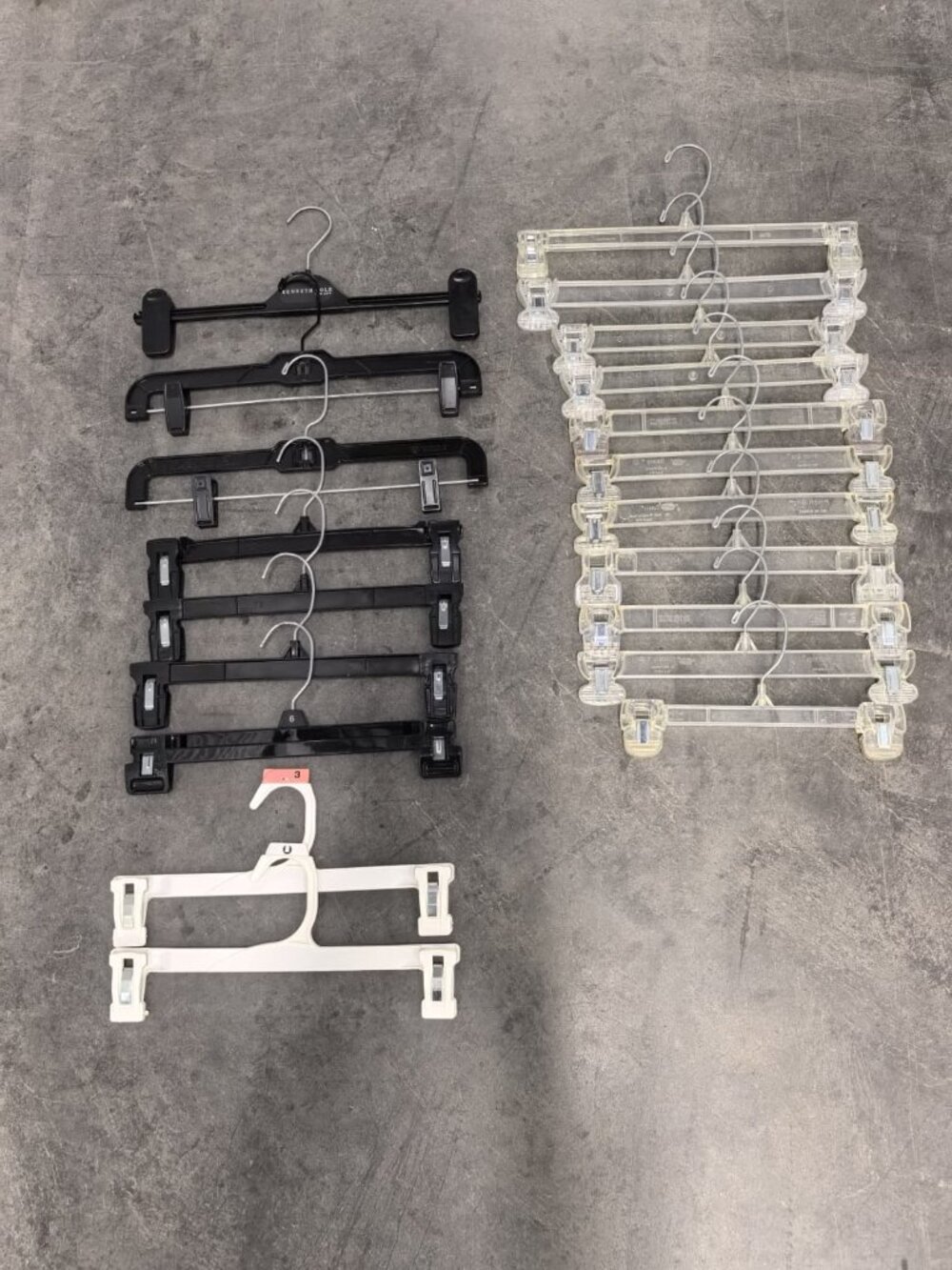 20pc Retail Pants/Skirt Hangers Reseller Lot Clear Black White